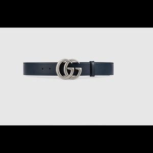 Gucci belt w/ double G buckle (blue leather)